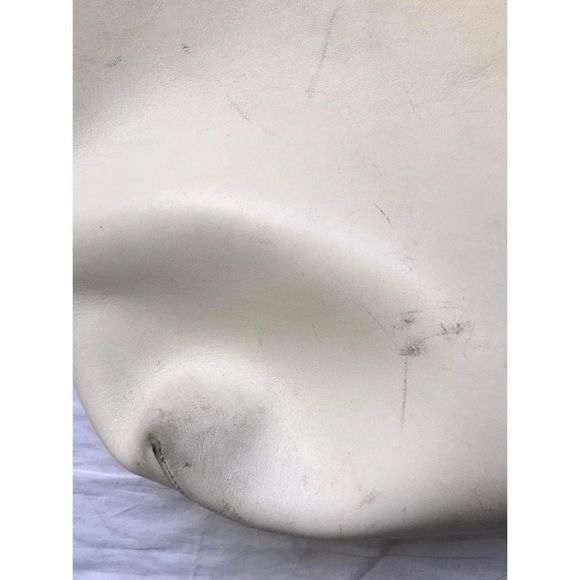 CELINE Shiny Smooth Calfskin Small Twisted Cabas White Black leather tote purse - Picture 10 of 16